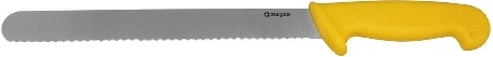 Vroubkovaný nůž 30cm žlutý