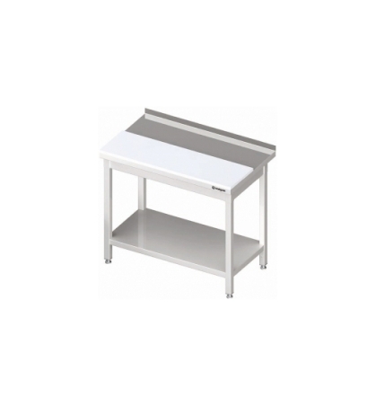 Pracovní stůl s polyetylénovou deskou a policí 1100x600x850 mm (montovaný)
