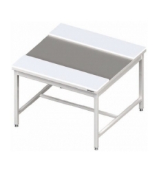 Nerezový stůl s dvěma polyetylenovými deskami 1100x1200x850 mm (svařovaný)